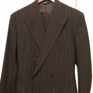 Vintage Polo Ralph Lauren Brown Pin Stripe DB Suit. Rare…